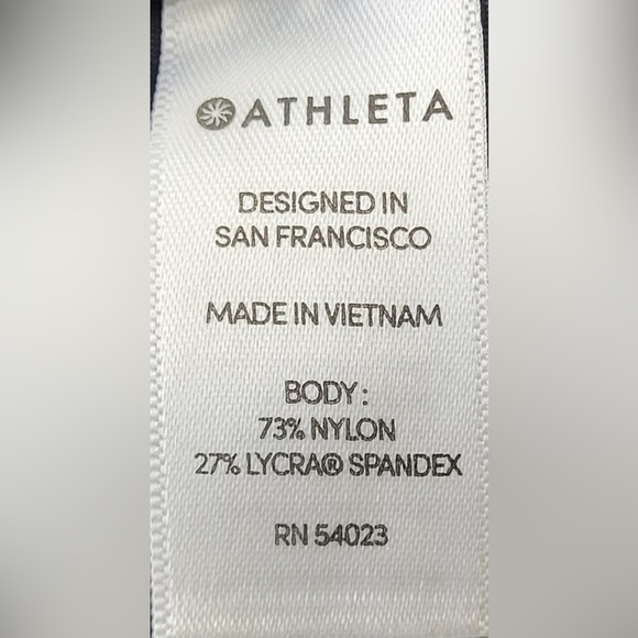 Athleta Stellar Tight Legging Black Navy Blue Colorblock Pants | L - Picture 9 of 9